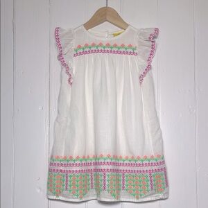 ROLLER RABBIT EUC 100% Cotton Geometric Stitched Embroidered Dress